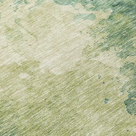 Green And Ivory Abstract Washable Indoor Outdoor Area Rug Photo 8