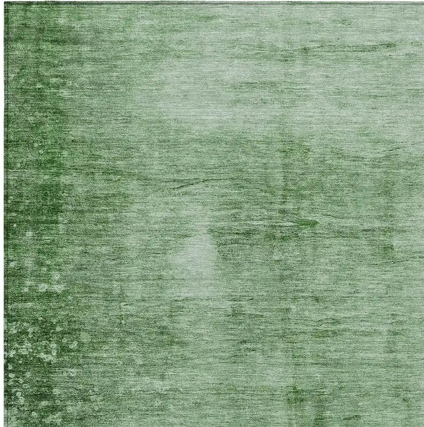 Green And Ivory Abstract Washable Indoor Outdoor Area Rug Photo 3