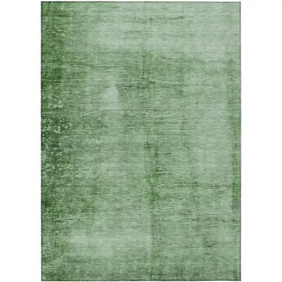 Green And Ivory Abstract Washable Indoor Outdoor Area Rug Photo 1