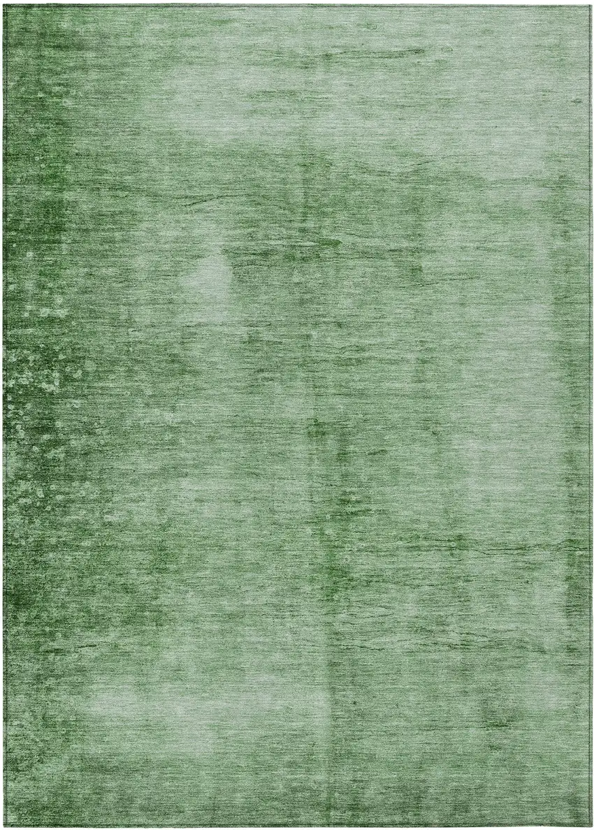 Green And Ivory Abstract Washable Indoor Outdoor Area Rug Photo 1