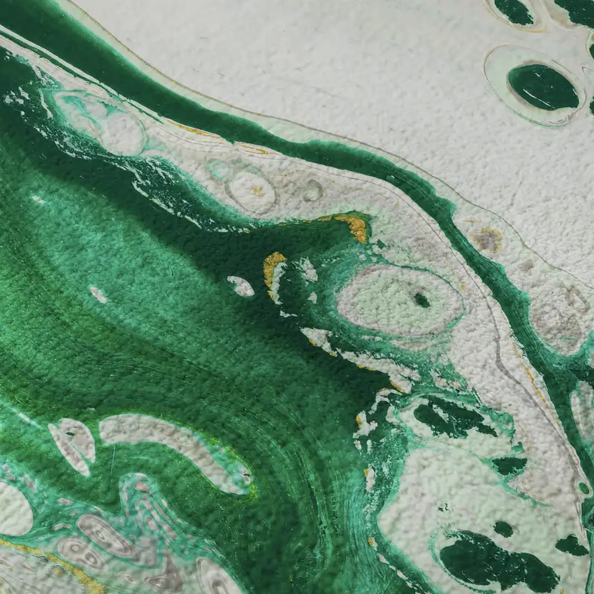 Green And Ivory Abstract Washable Indoor Outdoor Area Rug Photo 9