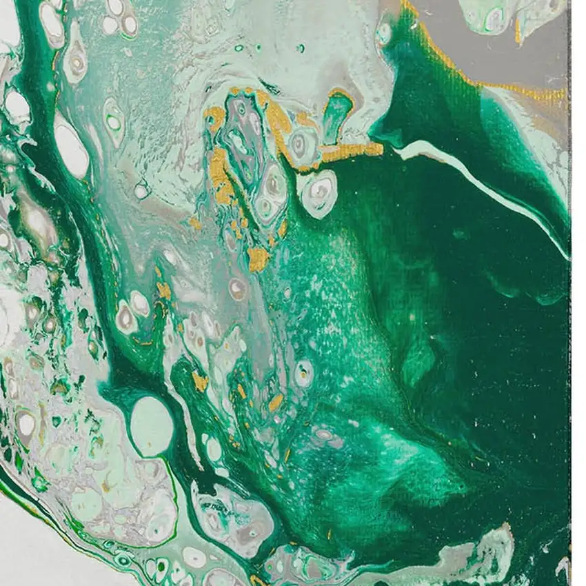 Green And Ivory Abstract Washable Indoor Outdoor Area Rug Photo 6