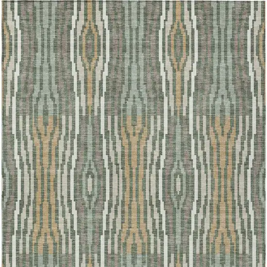 Green And Ivory Abstract Washable Indoor Outdoor Area Rug Photo 4