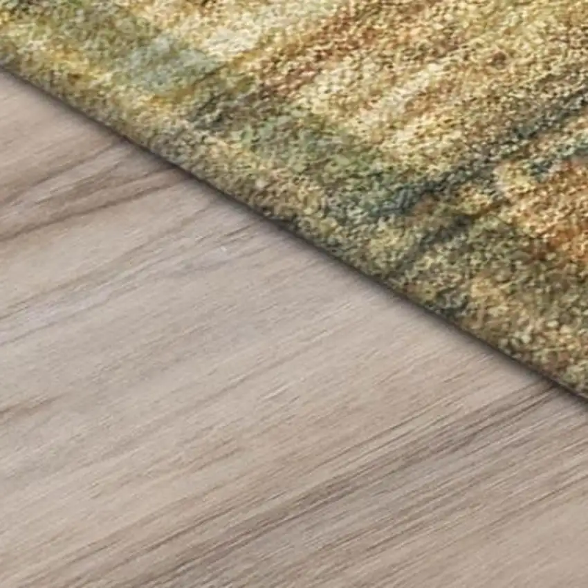 Green And Ivory Abstract Washable Indoor Outdoor Area Rug Photo 7