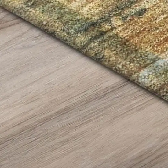 Green And Ivory Abstract Washable Indoor Outdoor Area Rug Photo 6