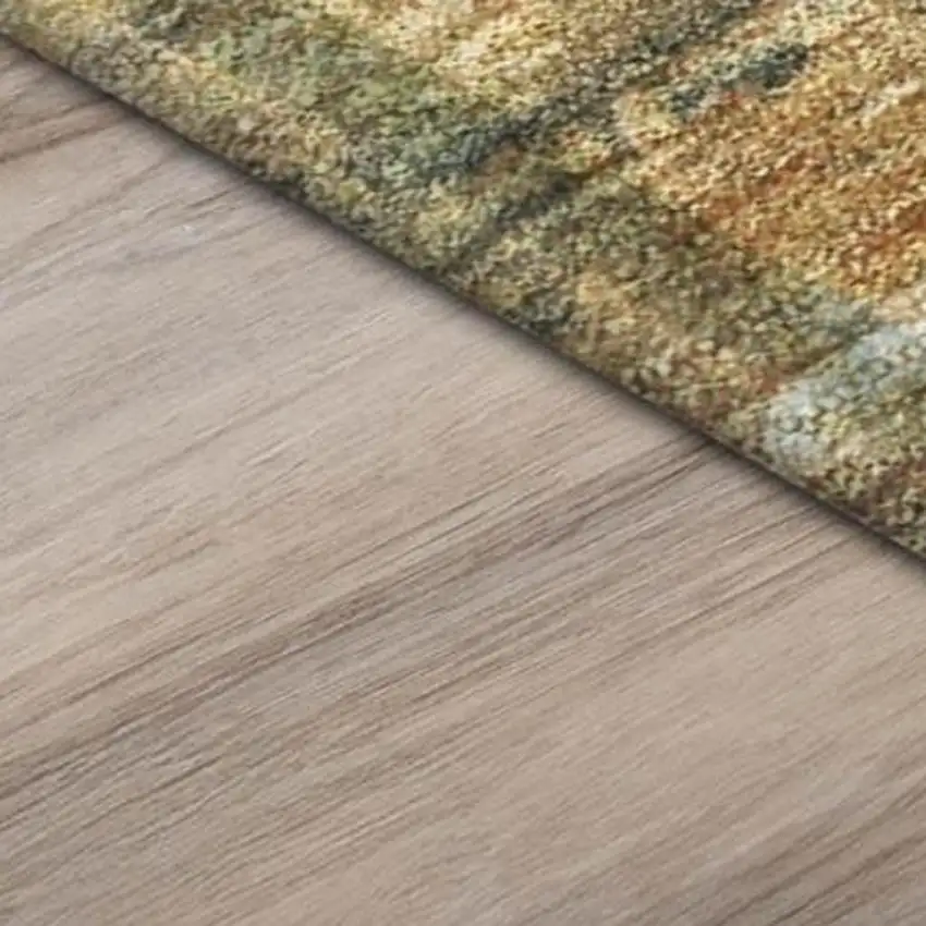 Green And Ivory Abstract Washable Indoor Outdoor Area Rug Photo 6