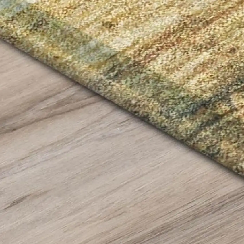 Green And Ivory Abstract Washable Indoor Outdoor Area Rug Photo 6