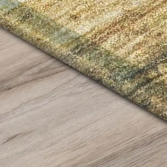 Green And Ivory Abstract Washable Indoor Outdoor Area Rug Photo 6