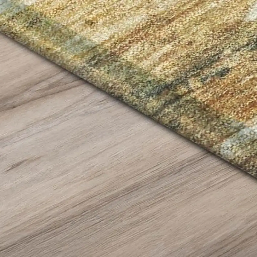 Green And Ivory Abstract Washable Indoor Outdoor Area Rug Photo 5