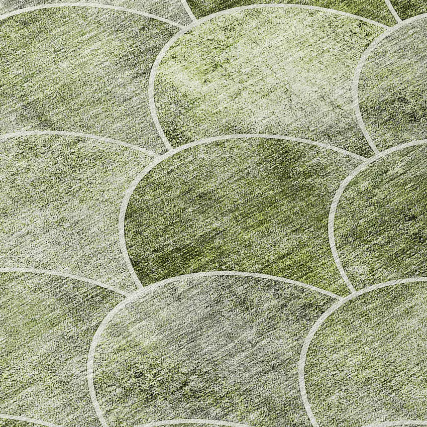 Green And Ivory Abstract Washable Indoor Outdoor Area Rug Photo 6