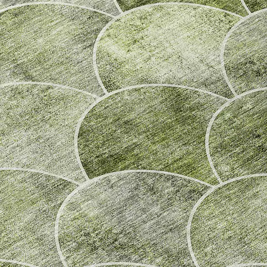 Green And Ivory Abstract Washable Indoor Outdoor Area Rug Photo 6