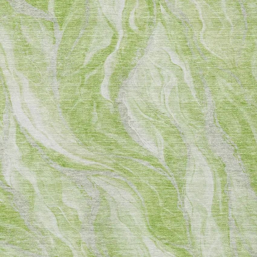 Green And Ivory Abstract Washable Indoor Outdoor Area Rug Photo 4
