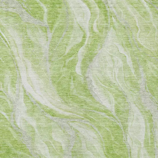 Green And Ivory Abstract Washable Indoor Outdoor Area Rug Photo 4