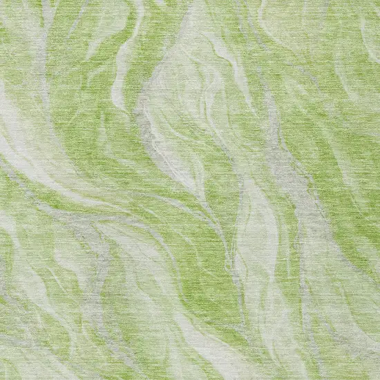 Green And Ivory Abstract Washable Indoor Outdoor Area Rug Photo 4