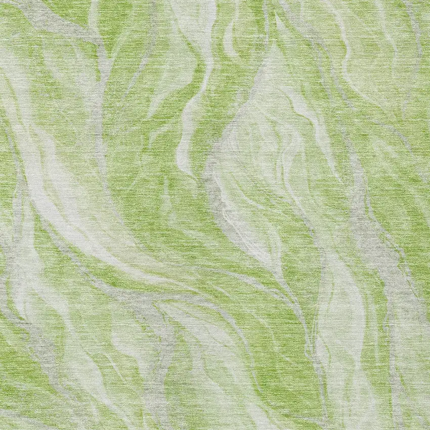 Green And Ivory Abstract Washable Indoor Outdoor Area Rug Photo 4