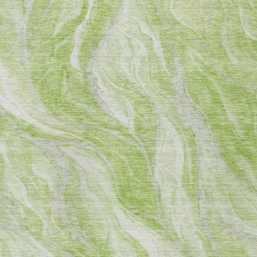 Green And Ivory Abstract Washable Indoor Outdoor Area Rug Photo 5