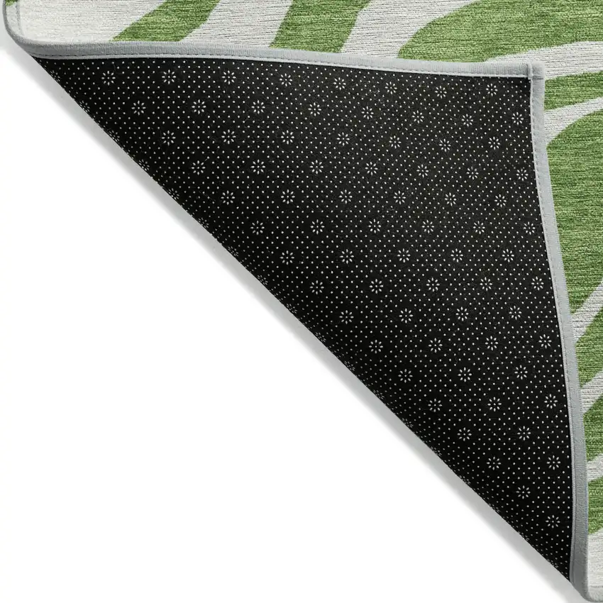 Green And Ivory Animal Print Washable Indoor Outdoor Area Rug Photo 4