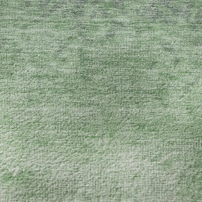 Green And Ivory Damask Washable Area Rug With UV Protection Photo 8