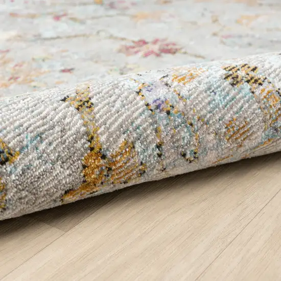 Green And Ivory Floral Area Rug Photo 8