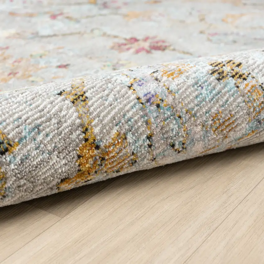 Green And Ivory Floral Area Rug Photo 8