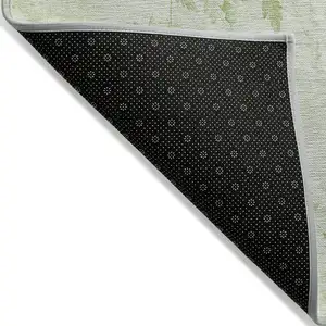 Photo of Green And Ivory Floral Washable Indoor Outdoor Area Rug