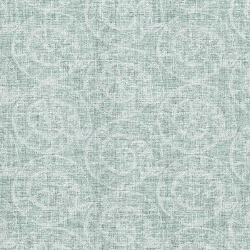 Green And Ivory Geometric Washable Area Rug With UV Protection Photo 3