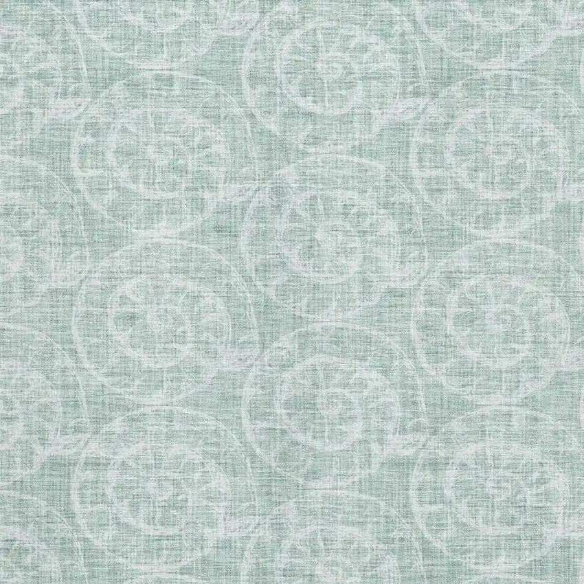 Green And Ivory Geometric Washable Area Rug With UV Protection Photo 3