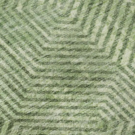 Green And Ivory Geometric Washable Area Rug With UV Protection Photo 8