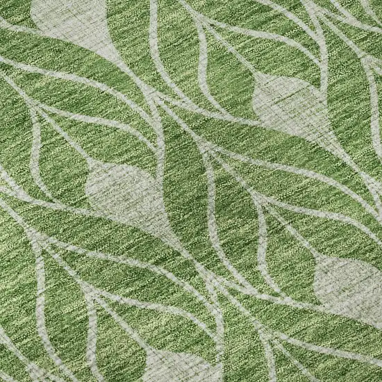 Green And Ivory Geometric Washable Area Rug With UV Protection Photo 8