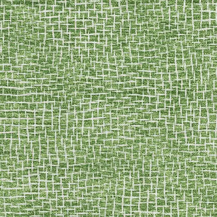 Green And Ivory Geometric Washable Area Rug With UV Protection Photo 2