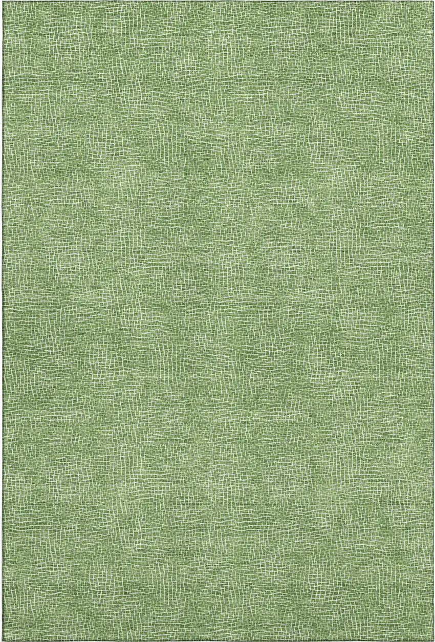 Green And Ivory Geometric Washable Area Rug With UV Protection Photo 1