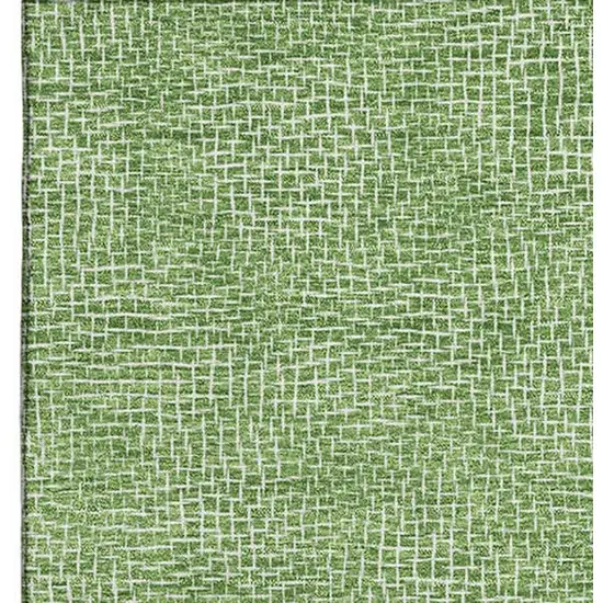 Green And Ivory Geometric Washable Area Rug With UV Protection Photo 4