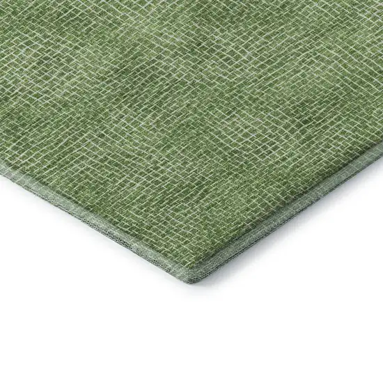 Green And Ivory Geometric Washable Area Rug With UV Protection Photo 7