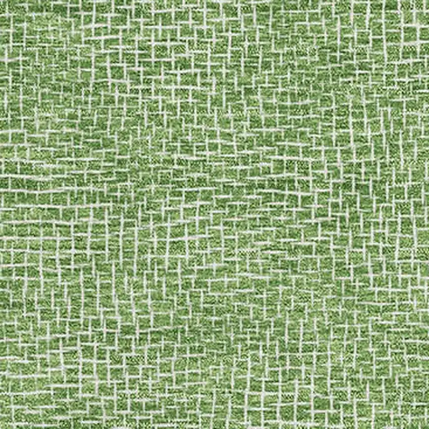 Green And Ivory Geometric Washable Area Rug With UV Protection Photo 2