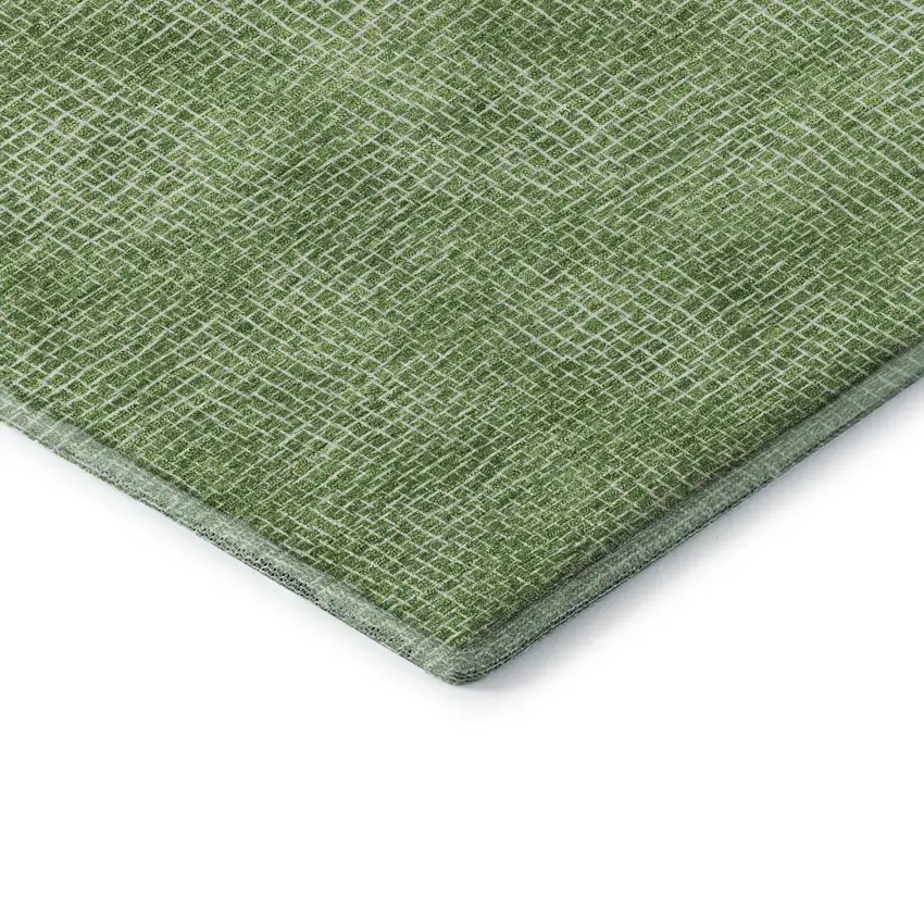 Green And Ivory Geometric Washable Area Rug With UV Protection Photo 7