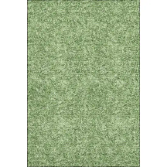 Green And Ivory Geometric Washable Area Rug With UV Protection Photo 1