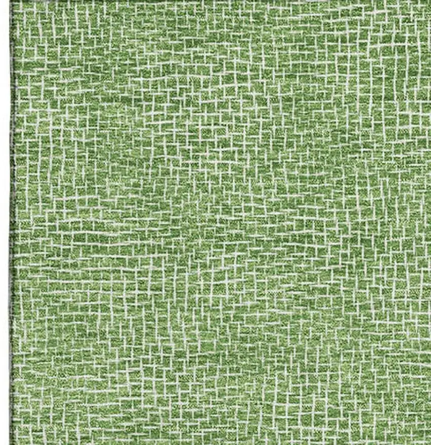 Green And Ivory Geometric Washable Area Rug With UV Protection Photo 3