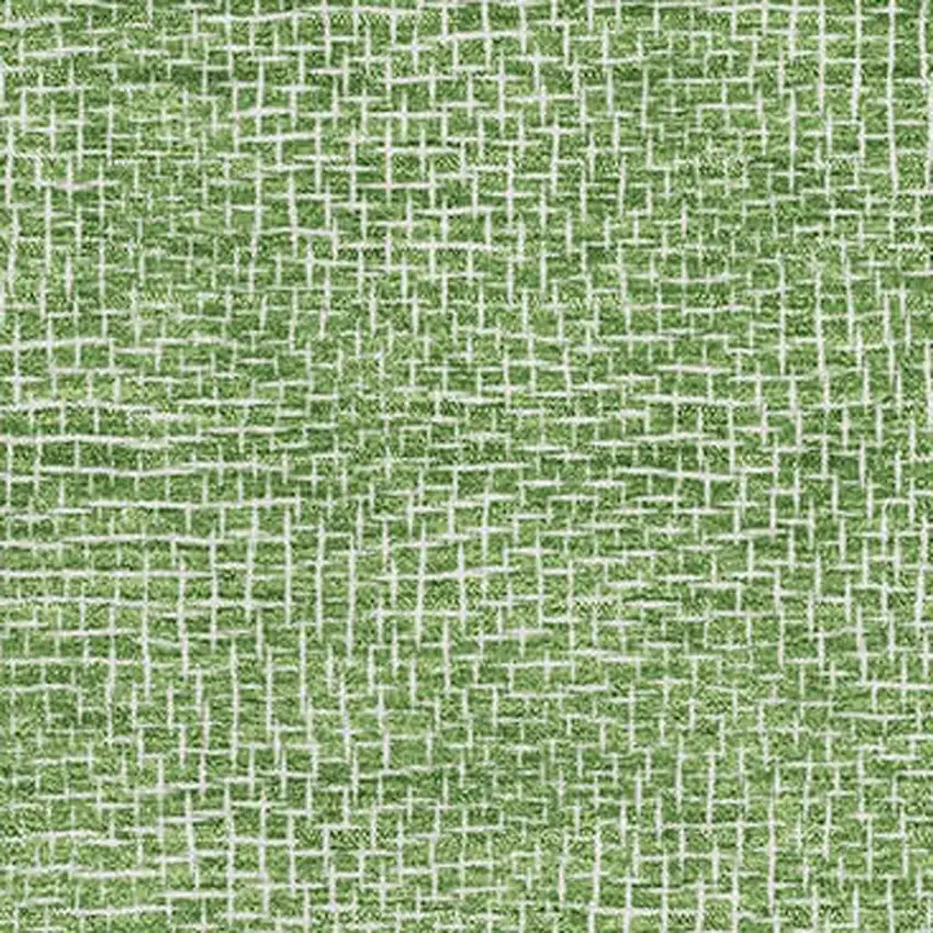 Green And Ivory Geometric Washable Area Rug With UV Protection Photo 2