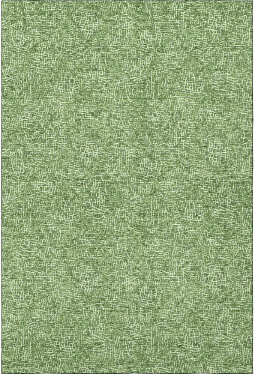 Green And Ivory Geometric Washable Area Rug With UV Protection Photo 3