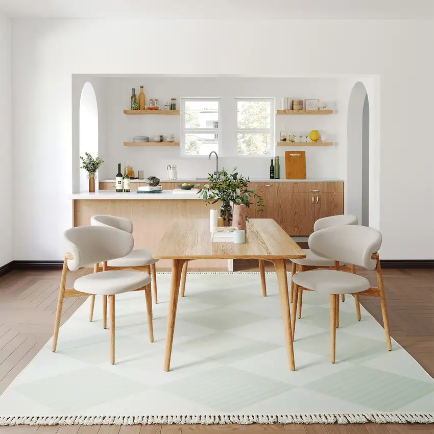 Green And Ivory Geometric Washable Area Rug Photo 4