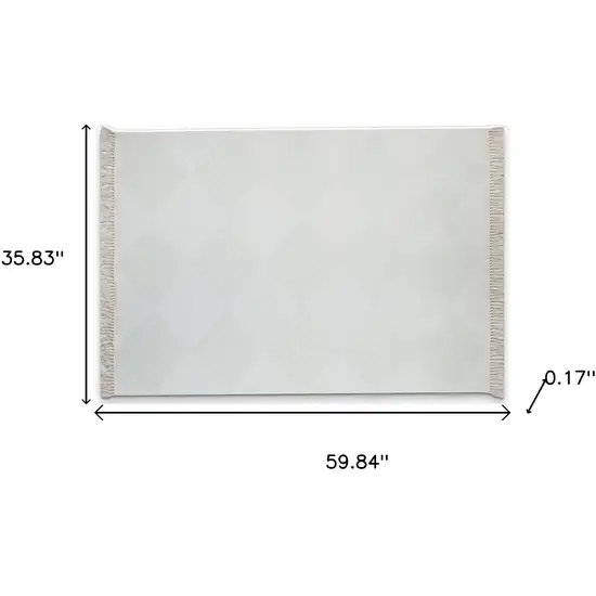 Green And Ivory Geometric Washable Area Rug Photo 8