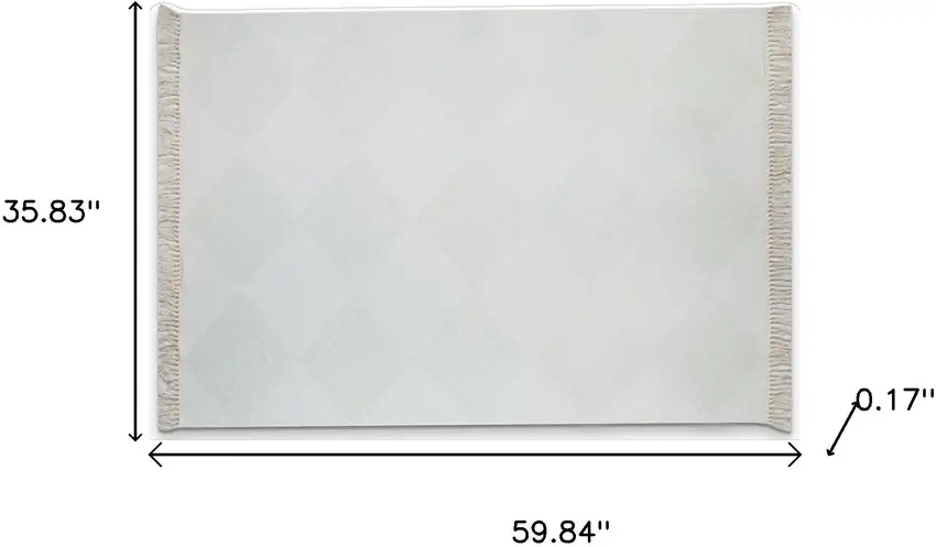 Green And Ivory Geometric Washable Area Rug Photo 8