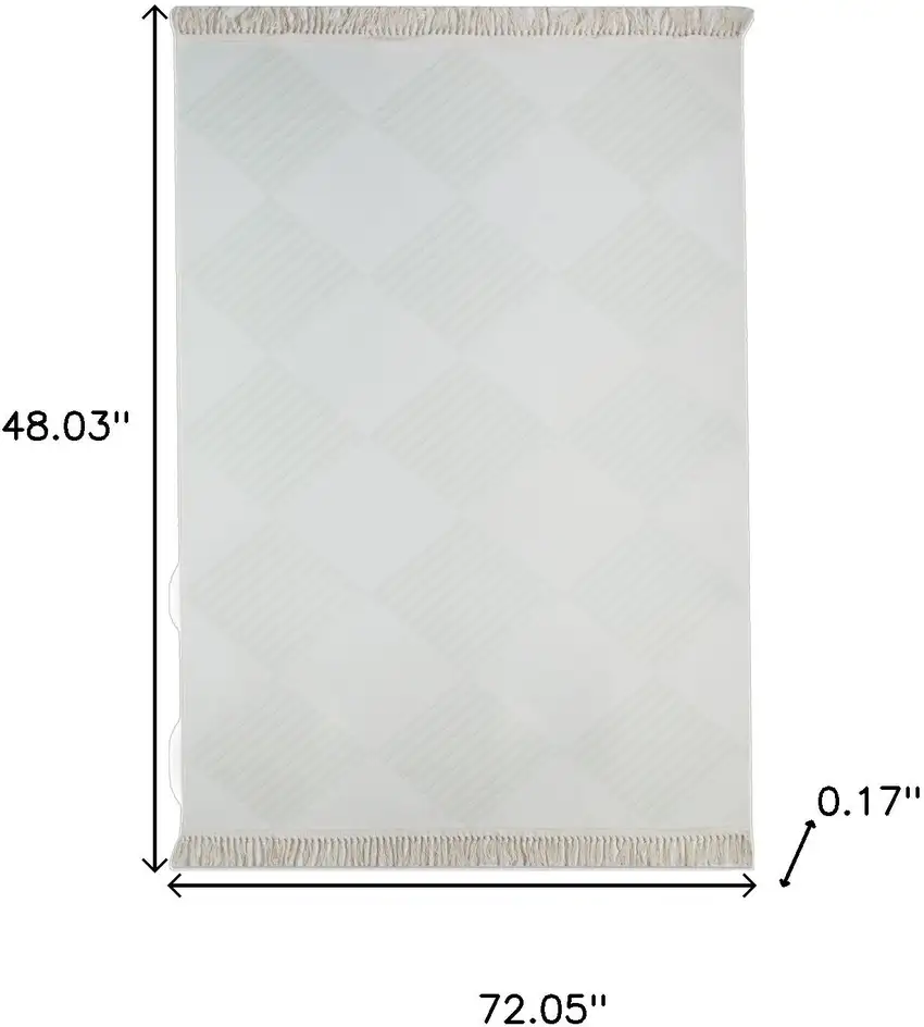 Green And Ivory Geometric Washable Area Rug Photo 8