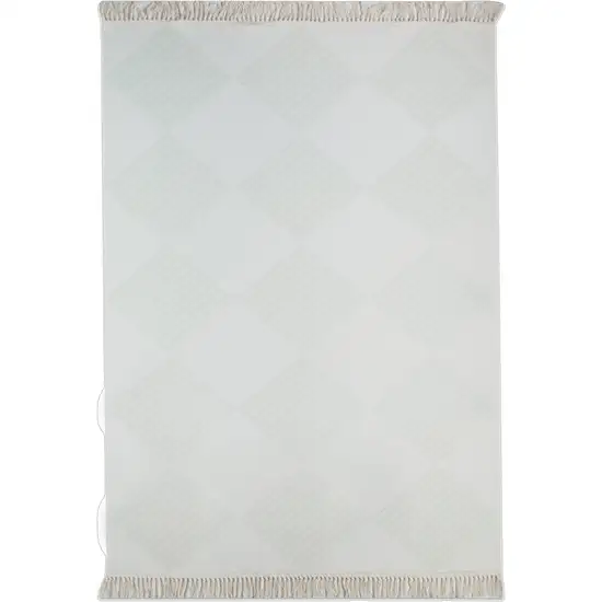 Green And Ivory Geometric Washable Area Rug Photo 2