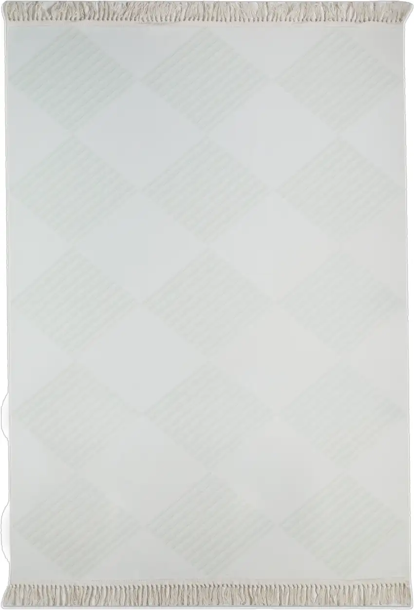 Green And Ivory Geometric Washable Area Rug Photo 2