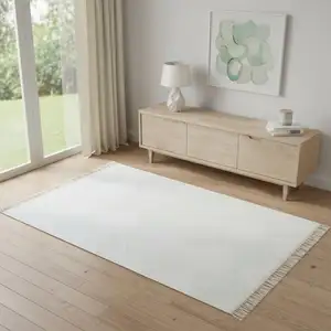 Photo of Green And Ivory Geometric Washable Area Rug