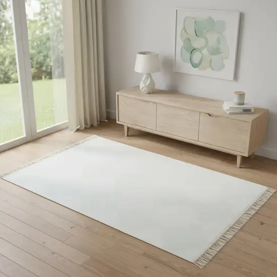 Green And Ivory Geometric Washable Area Rug Photo 1