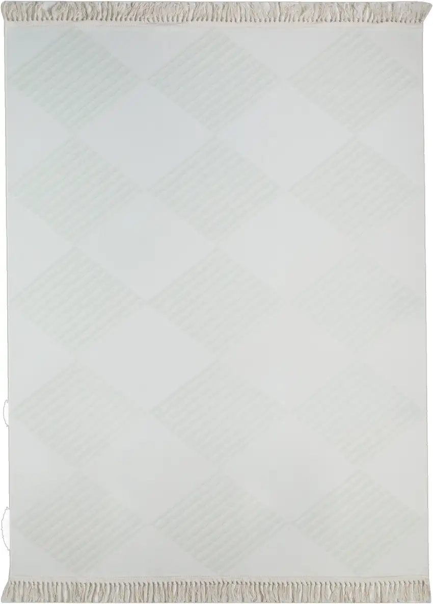 Green And Ivory Geometric Washable Area Rug Photo 2