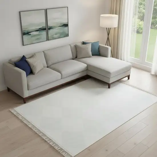 Green And Ivory Geometric Washable Area Rug Photo 1