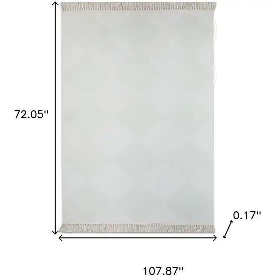 Green And Ivory Geometric Washable Area Rug Photo 8